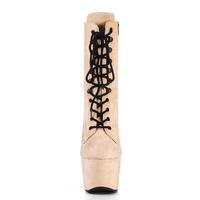 Bottines à lacets en faux daim pour pole dance, talon haut de 17 cm, plateforme, imperméables, automne/hiver, performance sur scène, vente en gros