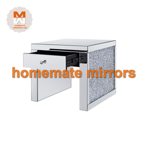 Table <span class=keywords><strong>d</strong></span>'appoint à un tiroir en miroir Art <span class=keywords><strong>d</strong></span>éco bon marché populaire carrée - Product Image 2