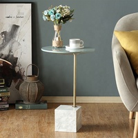 Usine vente en gros, maison, Table basse blanche contemporaine, dessus en marbre rond nordique, petite Table d'appoint moderne pour salon