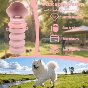 Bouteille d'eau portable de haute qualité pour animaux de compagnie, de qualité alimentaire, pour les voyages en plein air, gourde pliable en silicone pour chien, pour la promenade - Product Image 5