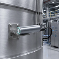 Sensor Jarak Ultrasonik Industri IP67 Konektor Penerbangan M12 Jangkauan 120-2000mm Output 4-20mA Modbus RTU untuk Industri