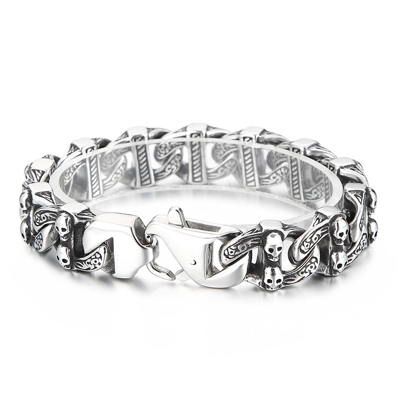 Men s Punk Stainless Steel Skull