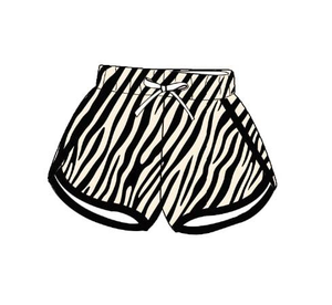 SS0863 Conjunto de Ropa para Niñas Pequeñas al por Mayor, Shorts de Verano con Estampado de Rayas de Zebra, Boutique de Ropa Infantil - Product Image 1
