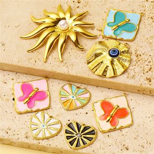 จี้รูปผีเสื้อสแตนเลสสตีลงานแฮนด์เมดระดับไฮเอนด์ ดีไซน์ดอกไม้ประดับดวงตา สวยงามน่ารัก เหมาะสำหรับทำเครื่องประดับแฟชั่น - Product Image 2