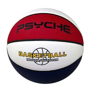 سعر تنافسي كرة السلة PU جلد حجم 5 أحمر أبيض أزرق PU داخلي كرة السلة في الهواء الطلق