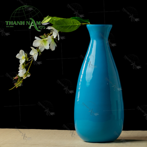 แจกันไม้ไผ่สีแดงเข้มและสีฟ้าสำหรับตกแต่งในร่มและกลางแจ้งสไตล์เวียดนามสำหรับตกแต่งบ้าน/ห้องนั่งเล่น - Product Image 3