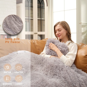 Coperta Elettrica Riscaldante di Alta Qualità in <span class=keywords><strong>Pile</strong></span> PV a Pelo Lungo, Lavabile in Lavatrice - Product Image 2