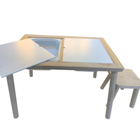 Table de jeu pour enfants avec sac de rangement puzzle pour enfants table sensorielle en bois combinaison de table trois en un