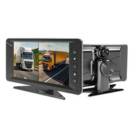 Caméra embarquée portable pour camion avec enregistreur DVR, enregistrement en boucle, écran IPS, double objectif, caméra de voiture, chariot élévateur, camping-car, bus