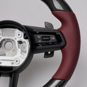 Volant sport en fibre de carbone pour Porsche <span class=keywords><strong>911</strong></span> <span class=keywords><strong>Carrera</strong></span> Boxster Cayman Macan avec commandes multimédias intégrées - Product Image 5