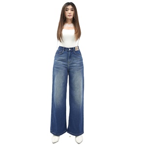 Culottes vaqueros azules de cintura alta de buena calidad 8851 transpirable y cómodo estilo versátil con diseño de moda - Product Image 1