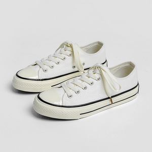 Baskets en toile à carreaux blancs de haute qualité pour femme et unisexe, <span class=keywords><strong>espadrilles</strong></span> vulcanisées élégantes à lacets, semelle intermédiaire en EVA, semelle extérieure en caoutchouc - Product Image 4