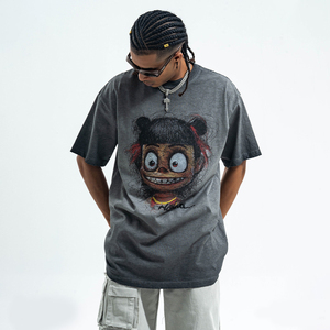 Camiseta de Hombre Nezha 2 con Estampado Digital Personalizado, 100% Algodón, Lavado Ácido, Estilo Vintage, Talla Grande, Alta Calidad, Anti-Pilling - Product Image 2