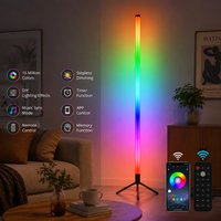 Lampu Lantai Sudut LED 16 Juta Warna DIY Smart RGBICW Pencahayaan Ambient untuk Ruang Tamu Kamar Tidur Ruang Gaming