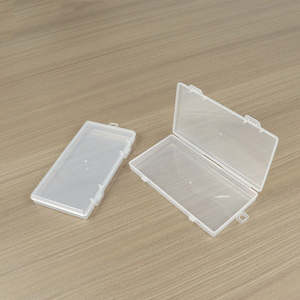 Transparent Plastic <b>Storage</b> <b>Box</b> Rectangle 14.8x7.9x1.7cm Double Clasp Office Organizer PP <b>Material</b> - Product Image 2