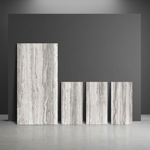 Travertine Silver 800x1600mm Glossy Porcelain Floor And Wall Tiles Natural Stone Design 80x160cm - Product Image 1