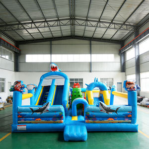 Lilytoys Commercial Château Gonflable Requin, Château de Saut Monde Marin, Maison de Rebond Extérieure <span class=keywords><strong>avec</strong></span> Toboggan pour Enfants - Product Image 1