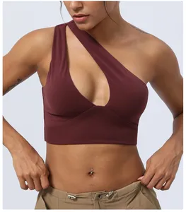 जी टॉप महिलाओं शॉकप्रूफ प्लस आकार एक कंधे की ब्रा बैकलेस हाई सपोर्ट हॉट सेक्सी स्पोर्ट्स ब्रा