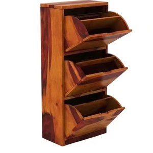 Slim wooden <b>shoe</b> cabinet with flip-top design, suitable for home use, entryway, living room, and balcony <b>storage</b>. - Product Image 5