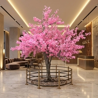 Grand arbre artificiel de fleurs de cerisier et de pêcher, style tendance, pour intérieur et extérieur, arbre à vœux pour hôtels et Thanksgiving