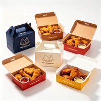Boîte à poulet frit personnalisée en gros avec logo, emballage à emporter pour la restauration rapide, boîte à hamburger en papier