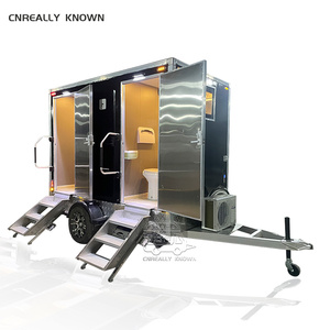 CNREALLY KNOWN Remolque de Baño Portátil con Dos Baños, Diseño Moderno, Construcción de Acero, Uso en Exteriores, Duradero - Product Image 3