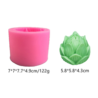 Cetakan Lilin/Sabun Silikon Motif Bunga Teratai 3D 5 Lapis, Klasik, Populer, Bagus, Murah, Buatan Tangan, untuk DIY