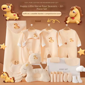 Set de Regalo de Ropa de Bebé Recién Nacido de Algodón Puro Suavizado Personalizado con Pelele y Ropa de Cuna de Dibujos Animados para Todas las Estaciones - <span class=keywords><strong>Ideal</strong></span> para Registro de Bebé - Product Image 4