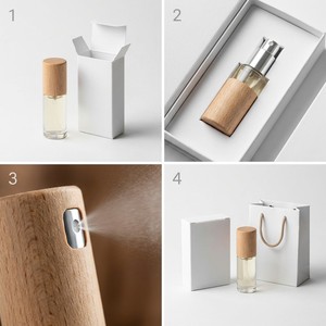 Flacon de parfum en verre vide avec bouchon en bois 30ml 50ml 100ml, atomiseur transparent, vaporisateur à fine brume, contenant pour eau de Cologne - Product Image 2