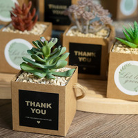 Sacs d'emballage de plantes succulentes en carton kraft autocollants de croissance petites boîtes-cadeaux succulentes mariage fête prénatale faveurs invités boîte à plantes