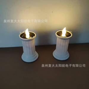 Lampe solaire LED colonne romaine pour extérieur, résistante à l'eau, sur pied, pour jardin et table - Product Image 2