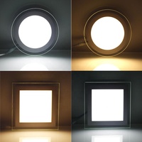 Panneau lumineux LED en verre 6W 12W 18W Ultra mince Downlight rond plat encastré AC85-265V de spot de plafond