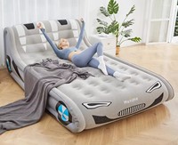 Matelas pneumatique gonflable avec dossier - Pompe automatique - Utilisation intérieure/extérieure - Taille simple/double - Lit de camping portable