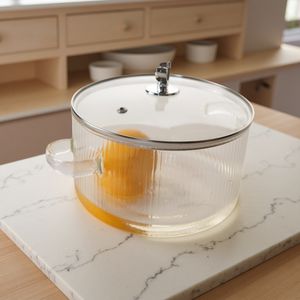 Juego de utensilios de cocina de vidrio borosilicato con tapa, olla ignífuga para estufa de gas - Product Image 2