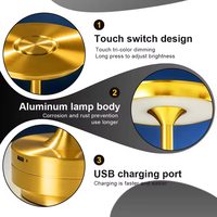 Lampes de chambre à coucher modernes dorées RVB à couleur changeante pour décoration de table de chevet lampes de table de bureau LED intelligentes avec télécommande