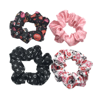 Chouchou de cheveux pour la saint-valentin, 4 couleurs, vente en gros, couvre-chef avec bande élastique, cravate pour cheveux, support queue de cheval, vente en gros, 100 pièces
