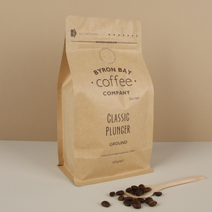 250g Túi phân hủy sinh học có thể phân hủy đáy phẳng hộp đáy Túi giấy Kraft dây kéo pouchtea bao bì cà phê với van thiếc cà vạt - Product Image 2