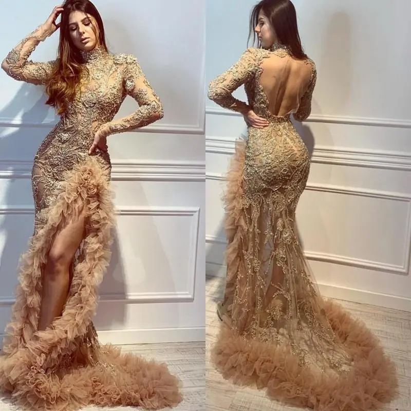 Sexy banquet party long fishtail prom dresses party maxi sequin golden evening party women elegance dress