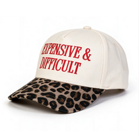 Gorras de Béisbol Bordadas en 3D de 5 Paneles, Gorras de Golf con Estampado de Leopardo y Camuflaje de 2 Tonos, Gorras Deportivas de Algodón con Logotipo Personalizado