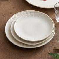 Assiette à dîner en céramique, vaisselle compatible micro-ondes et lave-vaisselle, vaisselle en céramique pour la maison, assiette plate pour steak et plats occidentaux