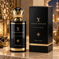 Flacon de parfum noir à prix avantageux, 100 ml, flacon de parfum rond, flacon de parfum personnalisé, 50 ml avec emballage boîte, couvercle de luxe