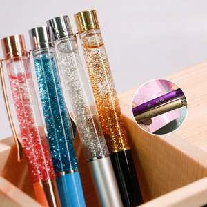 Custom Crystal Diamond Capacitive <b>Floating</b> Glitter Retractable Ballpoint Pen for School Office <b>Desk</b> Christmas Party - Product Image 2