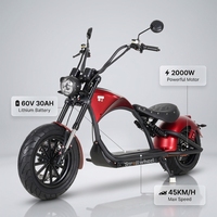 Alemania Stock Mangosteen M1P 2000W Citycoco Patinete Eléctrico 60V 30Ah Neumático Ancho Chopper Eléctrico Motocicleta EEC COC