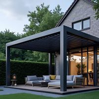 Pergola en aluminium à lames orientables, pavillon de terrasse, structure de jardin avec toit motorisé étanche pour l'ombrage extérieur et les loisirs