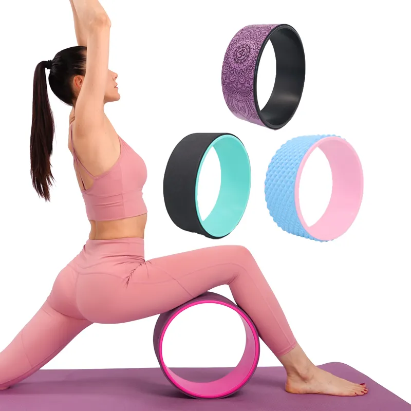 PU Textur rutsch feste Fitness ausrüsten bunte Fitness übung Rückens ch merzen Stretch Kreis Ring Yoga Rad 3er Set