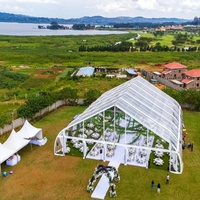 Tente de réception en PVC transparent de haute qualité en forme de pêche, grande tente pliante pour mariages et fêtes, idéale pour les événements et banquets en plein air