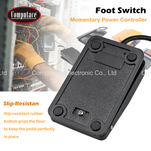 Interruptor de Pedal de Plástico Negro FS-01, 250V AC 10A, Momentáneo, de 1 Pedal, Controlador de Potencia con Cable de 1.7M para Máquinas Industriales - Product Image 3