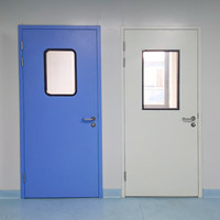 Porte simple en acier, propre, sans poussière, étanche, résistante au feu, design moderne pour atelier, hôpital, laboratoire, usage industriel