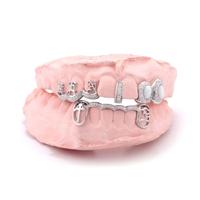 Gallerley Design personnalisé Offre Spéciale Fine Jewelry S925 Silver Iced Out HipHop VVS Open Face Cross Opal Moissanite Grillz