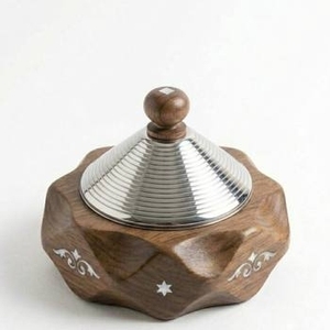 Plat de service islamique en calligraphie arabe, durable, antiadhésif, avec couvercle et poignées dorées, vaisselle décorative pour la maison - Product Image 4